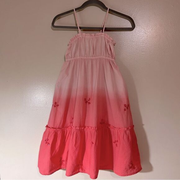 Old Navy Girls Sun Dress Size 8 Coral Fade with floral sequins - Picture 3 of 7